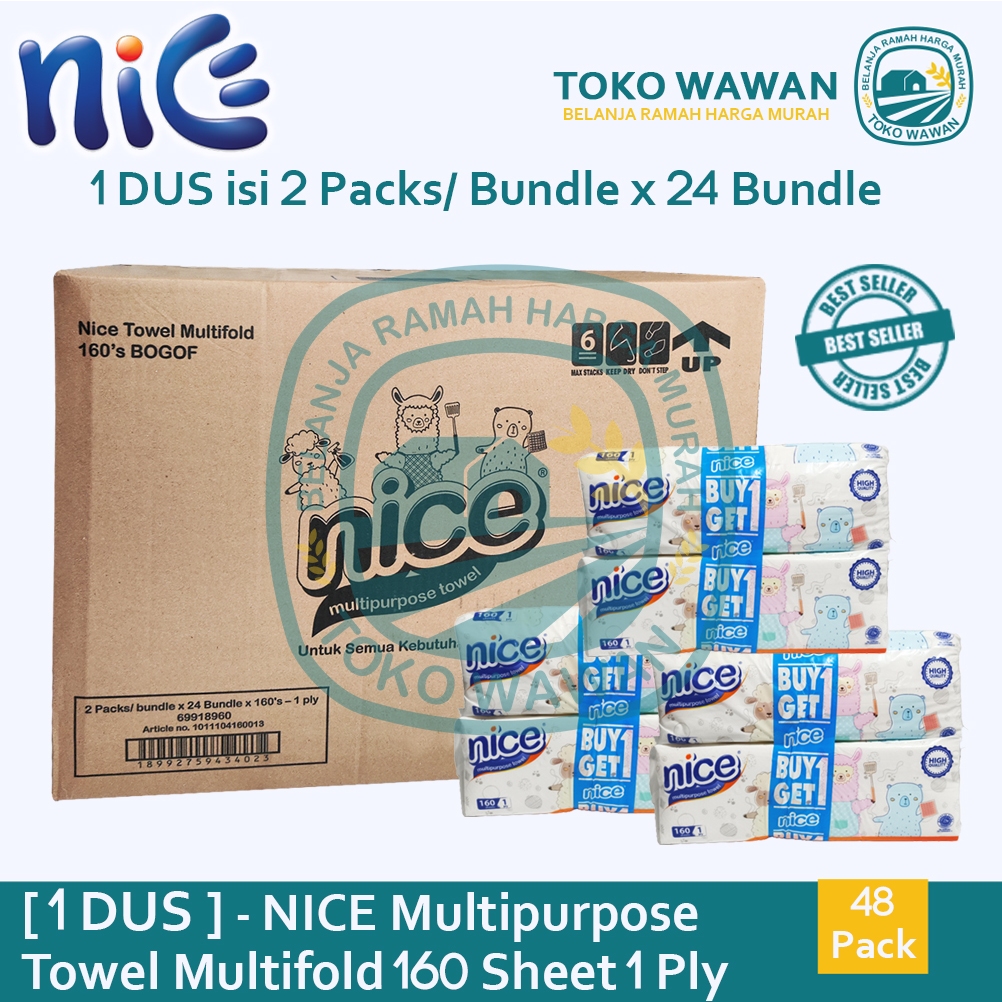 Jual Grosir Tissue Nice Multipurpose Towel 160Sheet / Tisu Dapur 1 DUS ...
