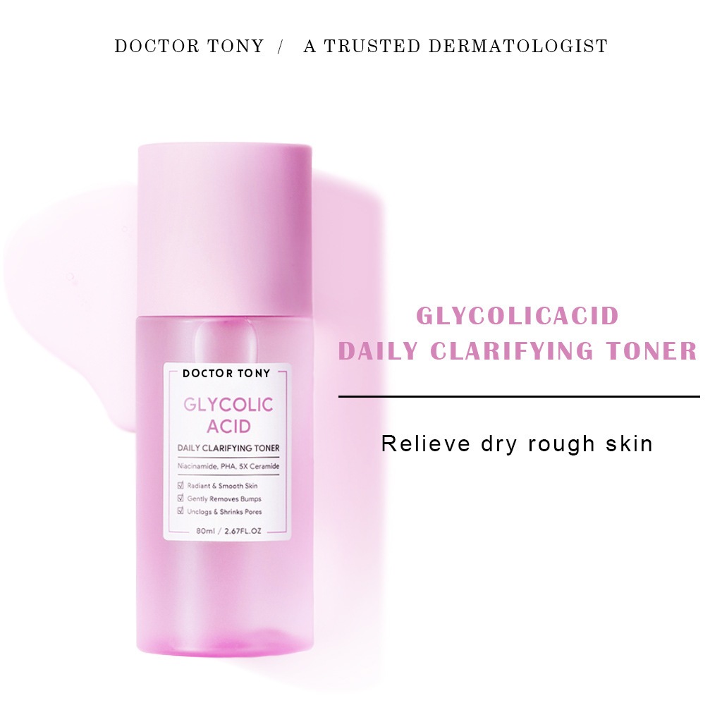 Jual Doctor Tony Glycolic Acid Daily Clarifying Toner 80ml Penyegar Toner SKINBOOST Refining