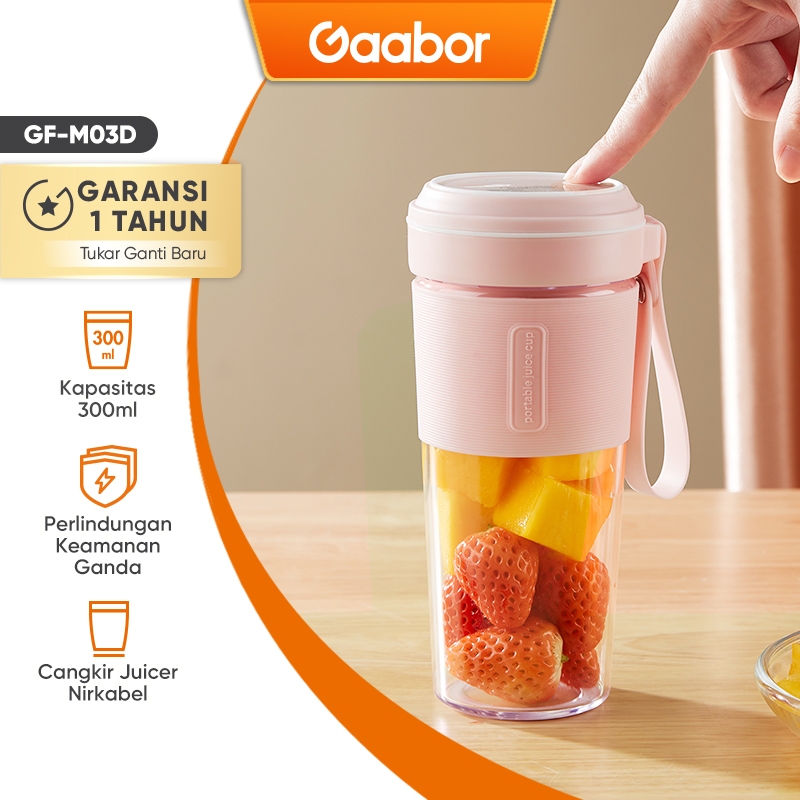 Jual Gaabor Rechargeable Mini Portable Juicer 300ML Blender Jus Mini