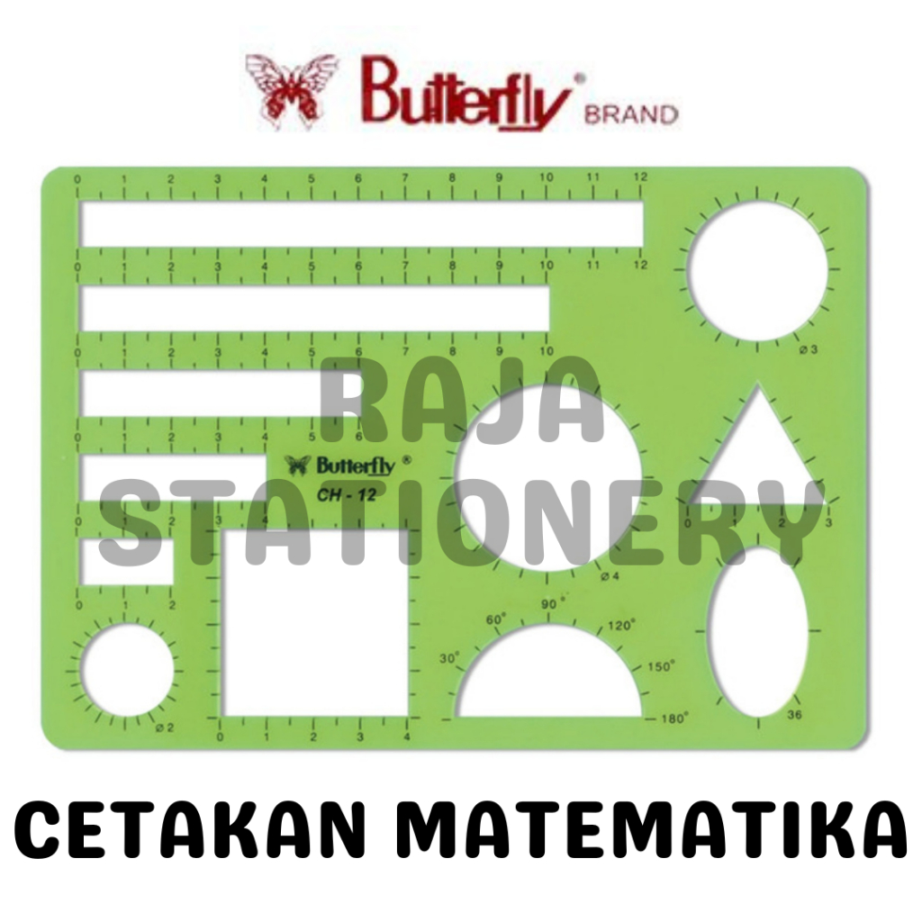 Jual Butterfly Ruler Mathematical Templates / Penggaris Cetakan ...