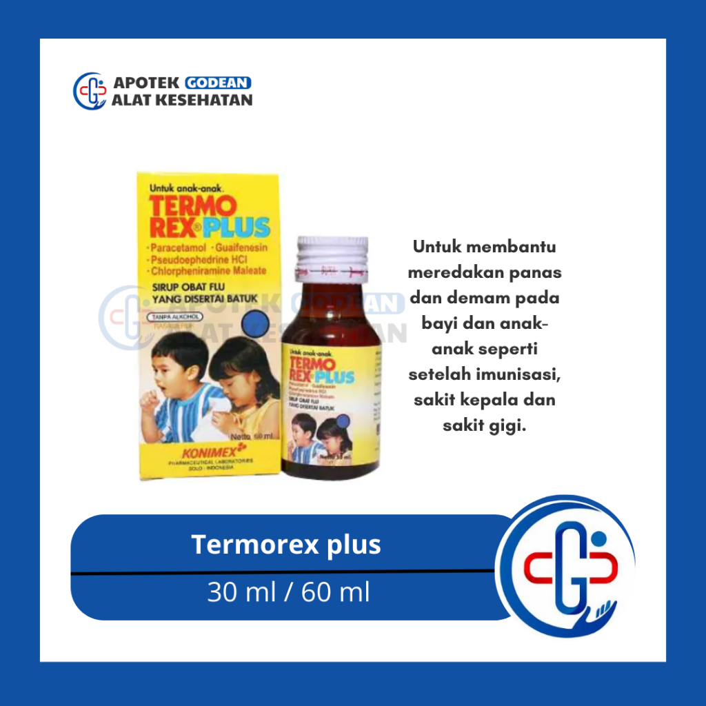 Jual Termorex SIRUP 30/ 60 Plus Obat Batuk Pilek Panas Demam Nyeri ...