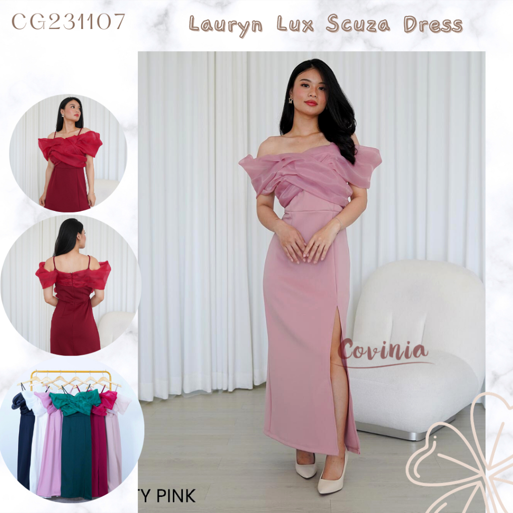 Jual Lauryn Lux Scuza Dress Maxi Long Dress Prime Scuba Organza CG231107 Shopee Indonesia