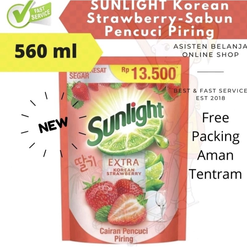 Jual Sunlight Sabun Cuci Piring Extra Korean Strawberry 560 Ml Shopee