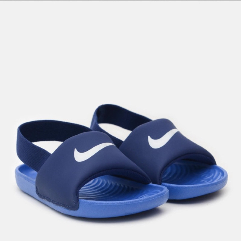 Nike Kawa Baby/Toddler Slides Black Sepatu Sandal Anak (Hitam)