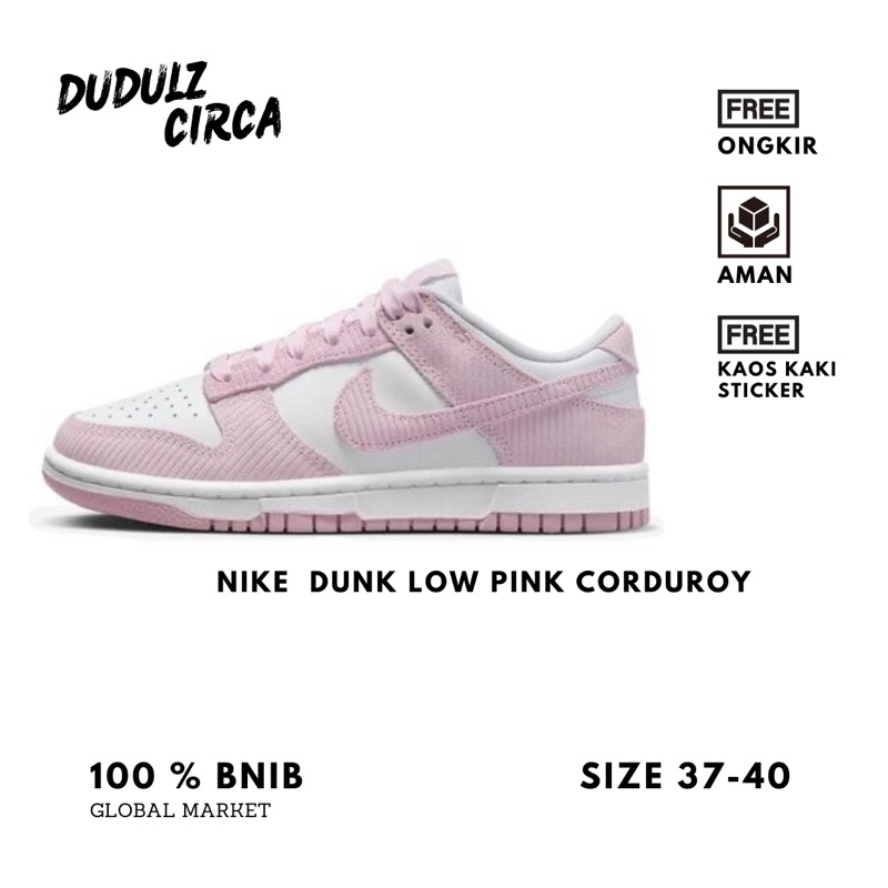 Jual Perfect kick / Like Ori. Nike Dunk Low Pink Corduroy | Shopee ...