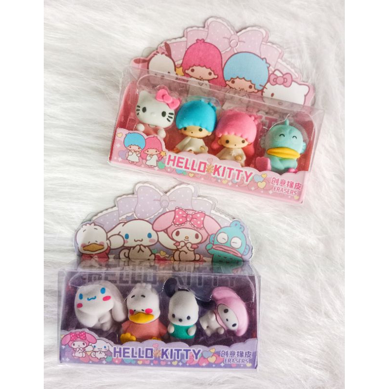 Jual 1 Set Penghapus Isi 4 Pcs Karakter Sanrio Kuromi Hello Kitty Melody Cinnamoroll Twinstar 7190