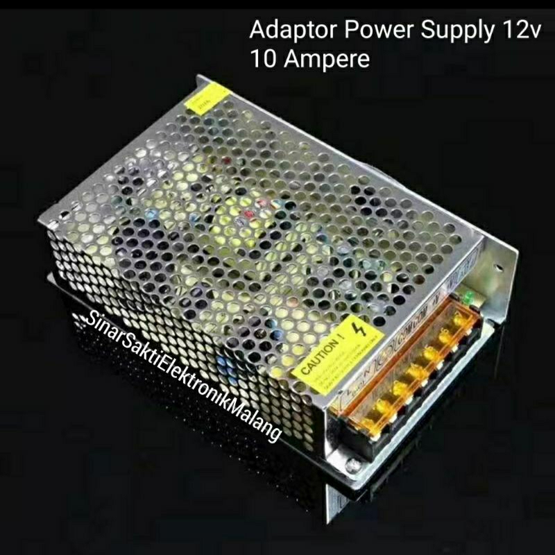 Jual Adaptor Power Supply 12v 10a Psu Jaring Cctv Ac Dc 10 Ampere Trafo Switching Led Strip