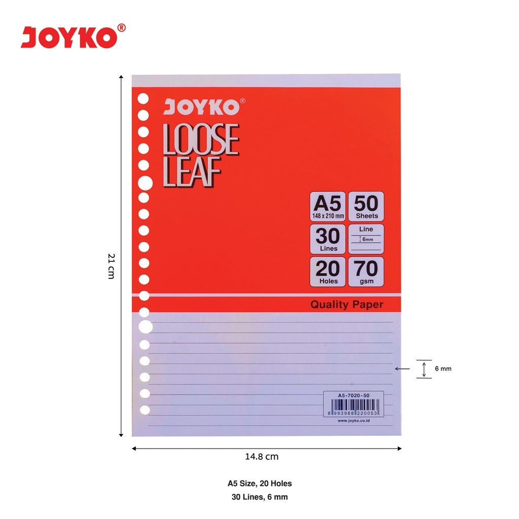 Jual Loose Leaf Kertas Isi File Binder Joyko A5 B5 Bergaris Dot Grid