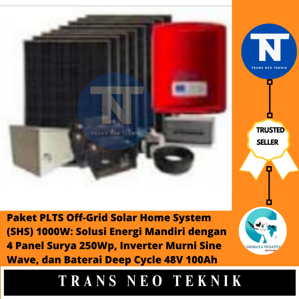 Jual Paket Plts Off Grid Solar Home System Shs 1000w Solusi Energi Mandiri Dengan 4 Panel 0354