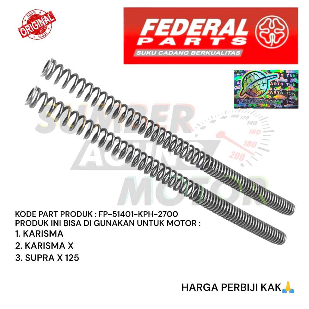 Jual PER SHOK SHOCKBREAKER DEPAN SUPRA X125 KARISMA X FEDERAL PERBIJI ...