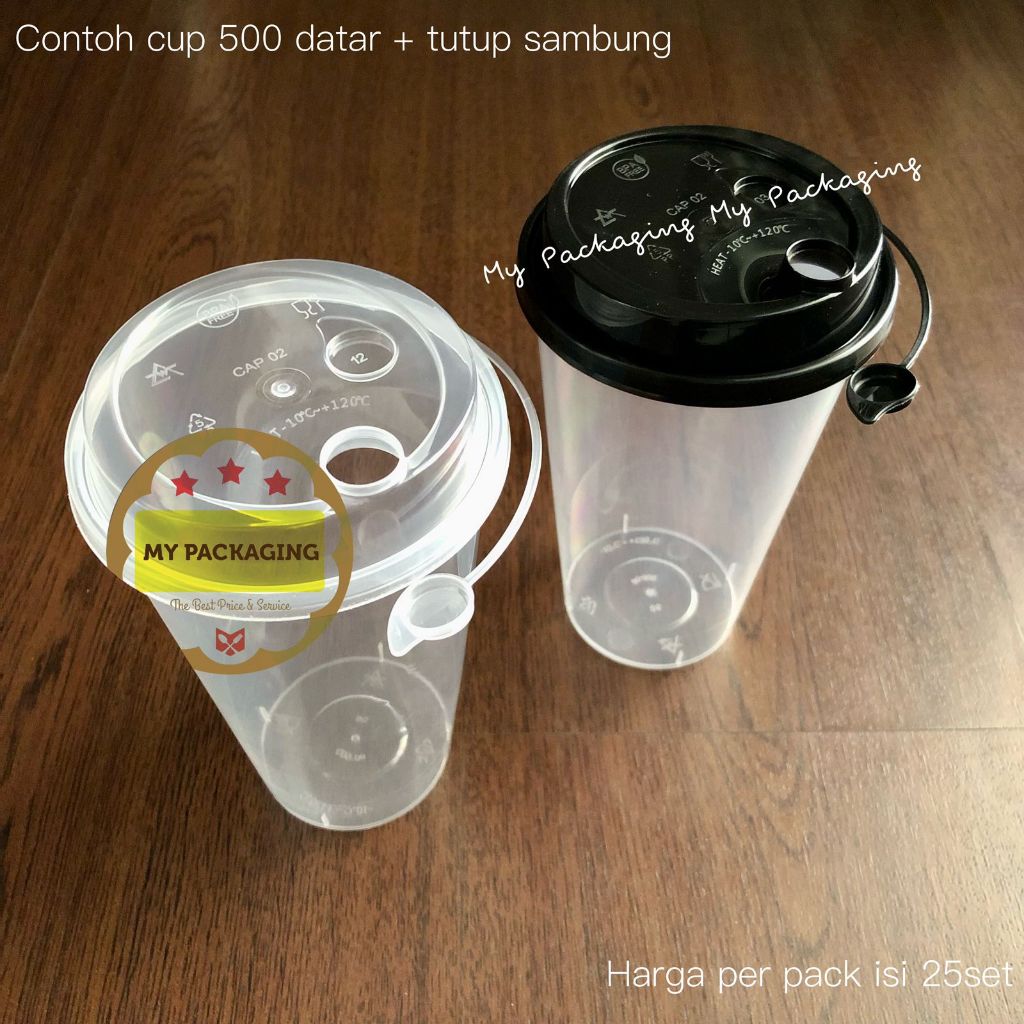 Jual Gelas Plastik Boba Thinwall Cup Pp Injection 500ml 16oz Cuptutupstopper Premium 6321