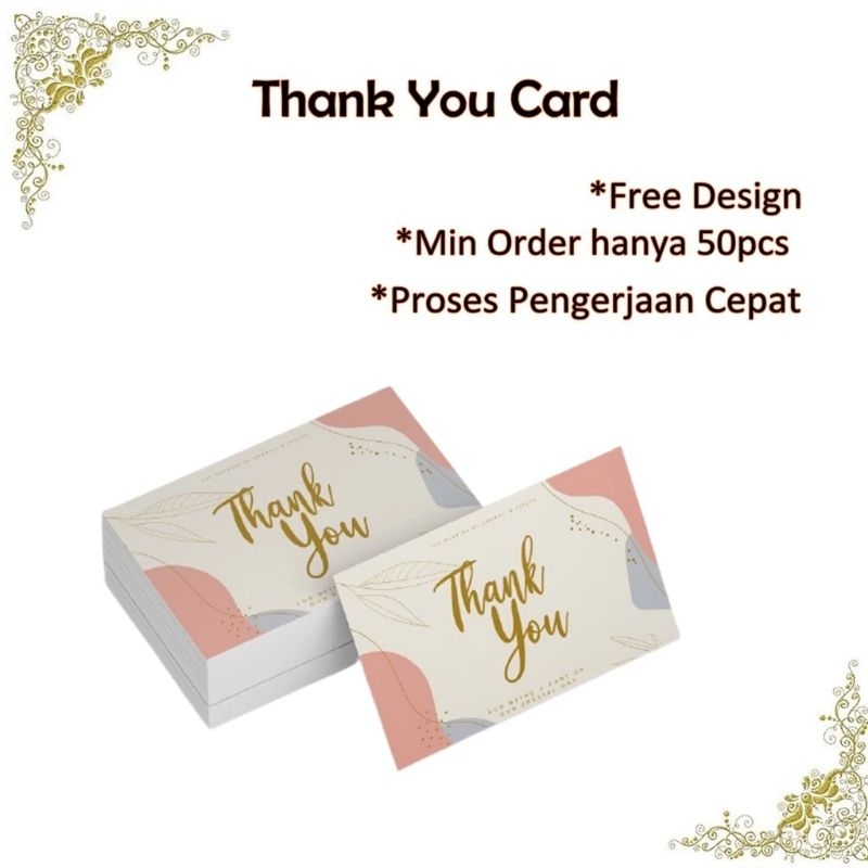 Jual Cetak Thank You Card Custom Shopee Indonesia