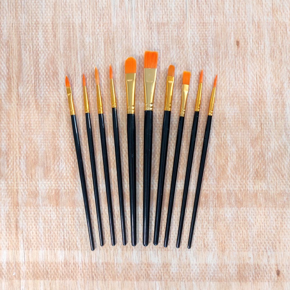 Jual BOMEIJIA Artist Brush 10pcs SET / Kuas Cat Lukis Round Flat Liner