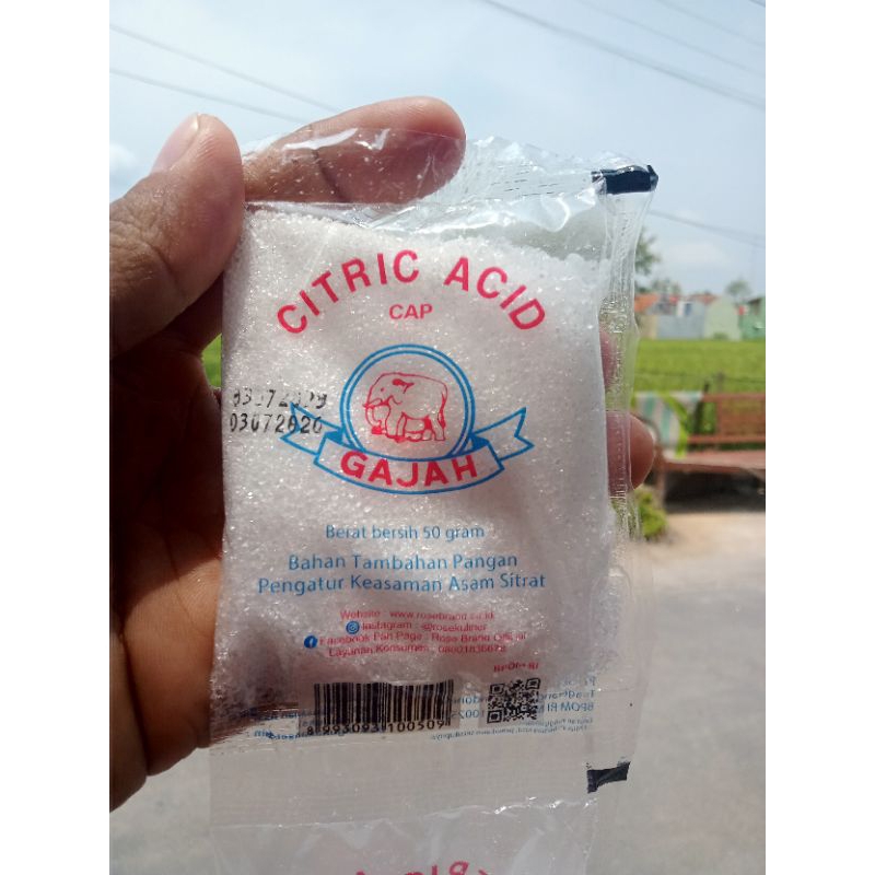 Jual Citric Acid Cap Gajah 50 Gram Citrun Shopee Indonesia