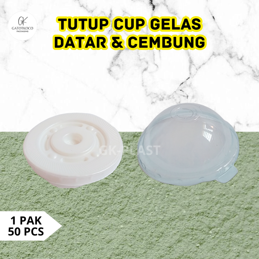 Jual Tutup Cup Plastikdatar And Cembung Isi 50 Pcs Shopee Indonesia 9520