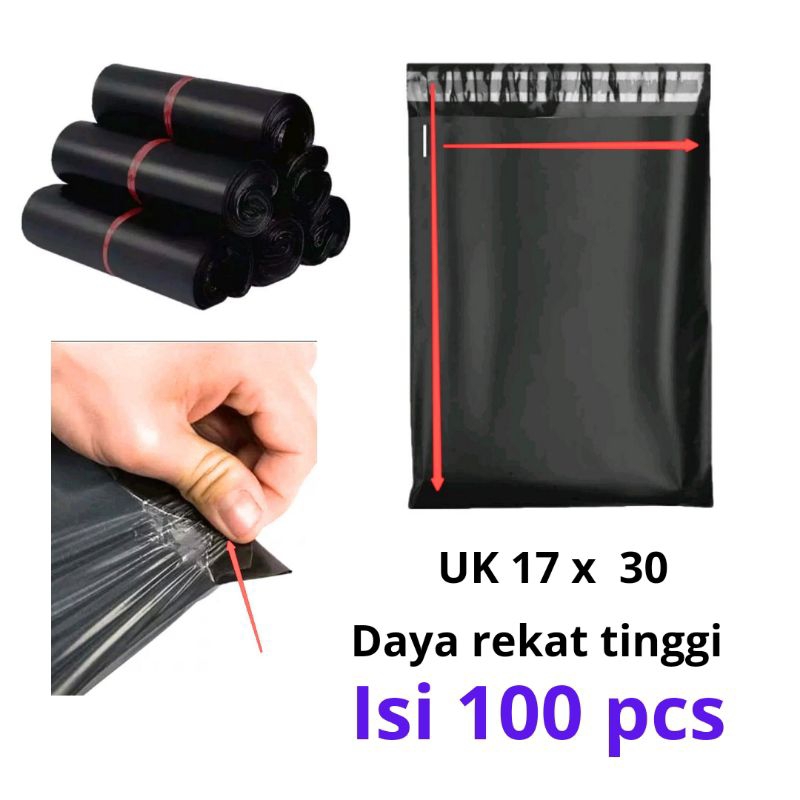 Jual Plastik Packing 17 x 30 Polimailer Hitam Daya rekat Tinggi ...