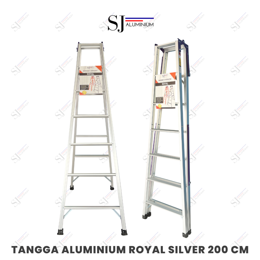 Jual ROYAL - Tangga Lipat Aluminium Ladder Silver / Multifungsi ...