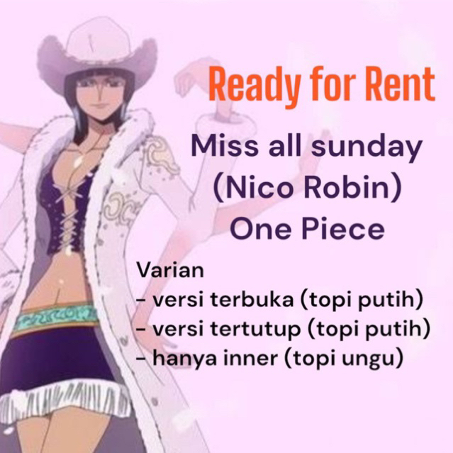 Jual Rental Cosplay Nico Robin Miss All Sunday One Piece Shopee Indonesia