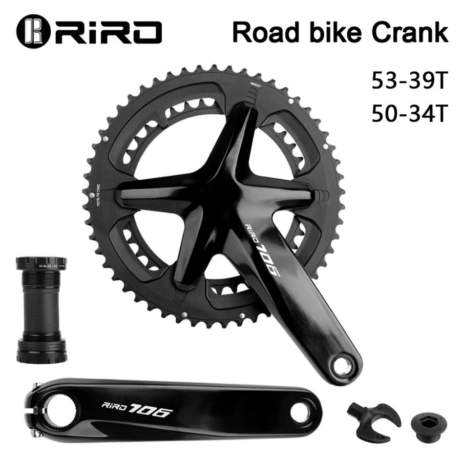 Jual RIRO 106 Crankset Roadbike Double Chainring HT2 Hollowtech Crank ...