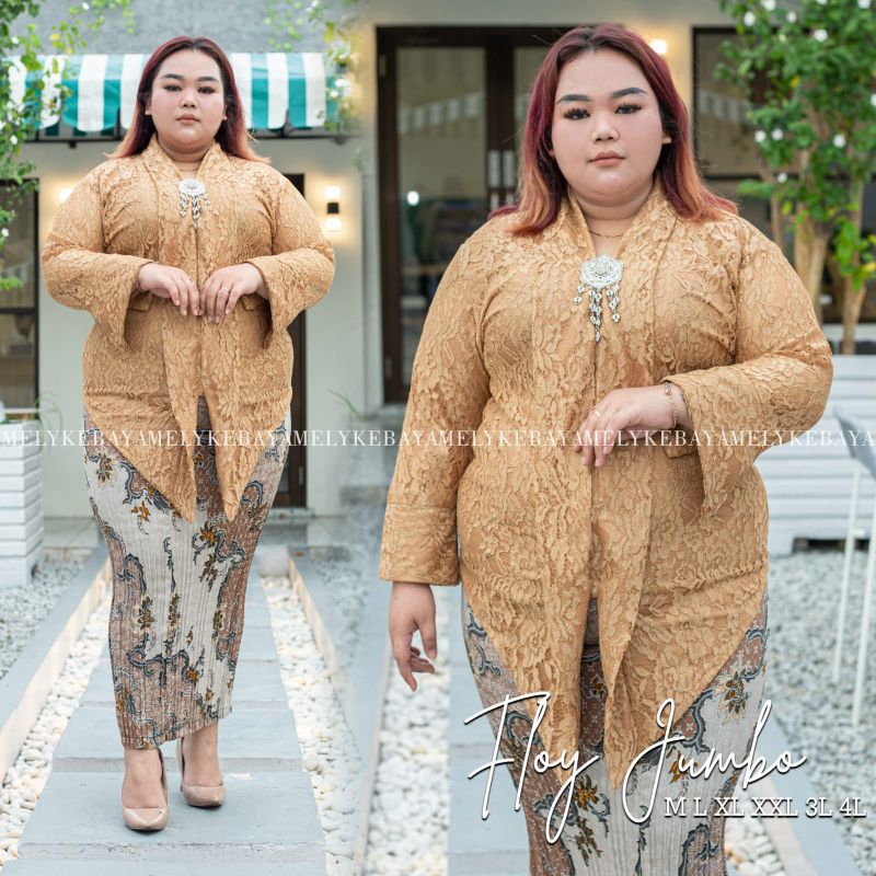 Jual Nasywa Setelan Kebaya Jumbo Ld Cm Floy Kartini Brokat Jumbo Kebaya Encim Big Size