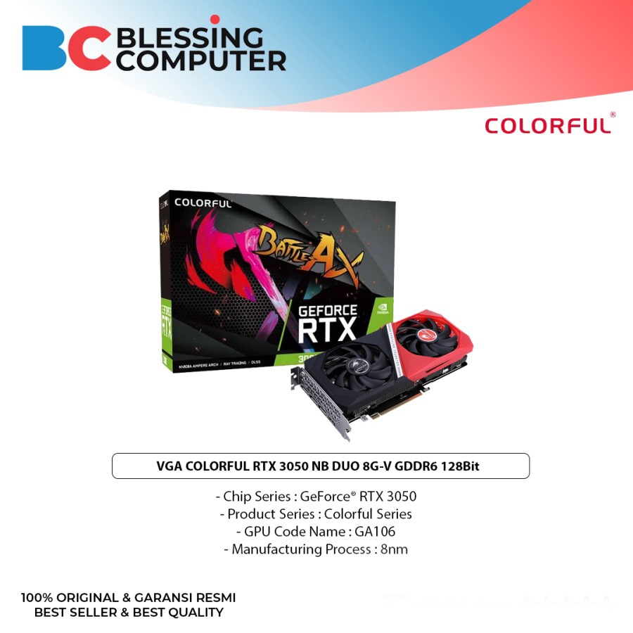 Jual VGA COLORFUL RTX 3050 NB DUO 8G-V GDDR6 128Bit | Shopee Indonesia