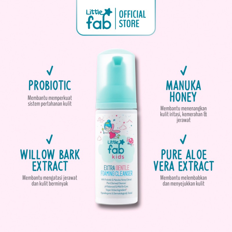 Jual Little Fab Extra Gentle Foaming Cleanser Sabun Pembersih Wajah ...