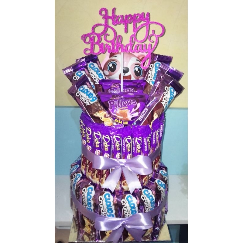 Jual Parsel ulang tahun tart snack tower bisa custom tema dan tarik ...