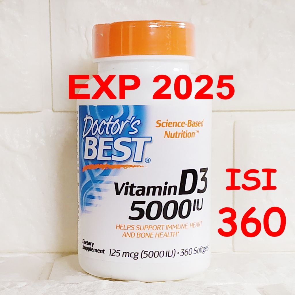 Jual Doctors Best Vitamin D3 5000 IU 360 Doctor's Doctor Best Vit D3 ...