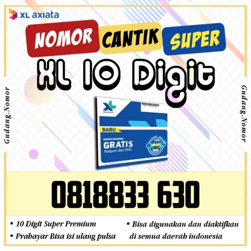 Jual Nomor Cantik XL 10 Digit. Kartu Perdana XL 10 Digit | Shopee Indonesia