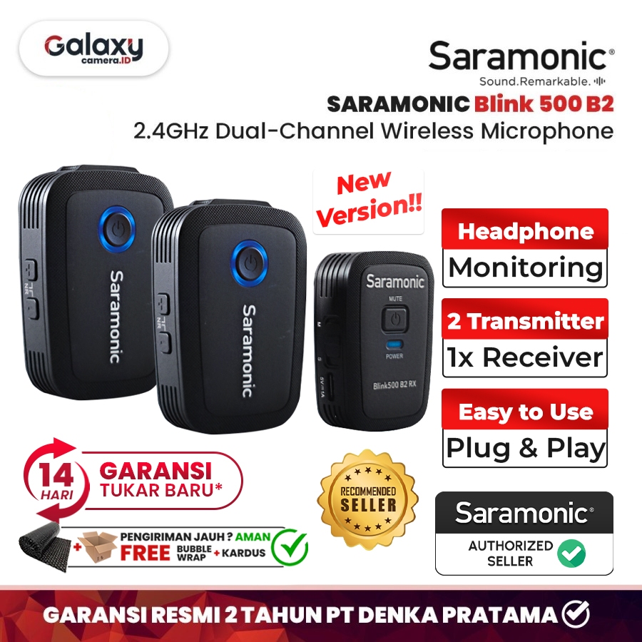 Jual Saramonic Blink 500 B2 Ultracompact 2 Person Wireless Clip On