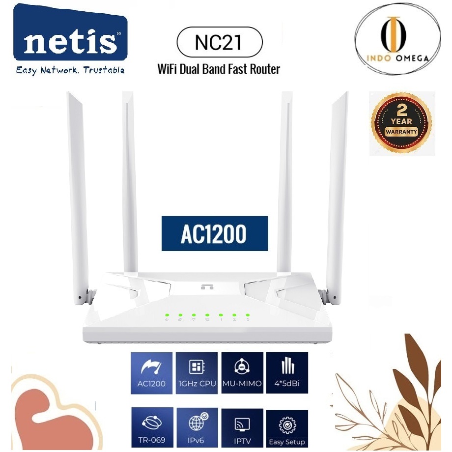 Jual Netis Nc21 Ac1200 Wireless Dual Band Router Nc 21 Nc 21 Nc21 Ruter Shopee Indonesia 8601