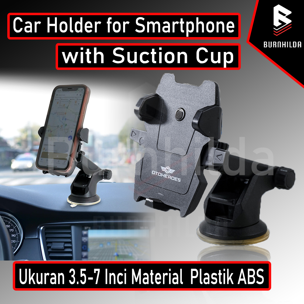 Tempat hp Car Holder for Smartphone with Suction Cup accesoris motor mobil  burnhilda Anti-Slip Suction Cup Universal Car Dashboard Vehicle