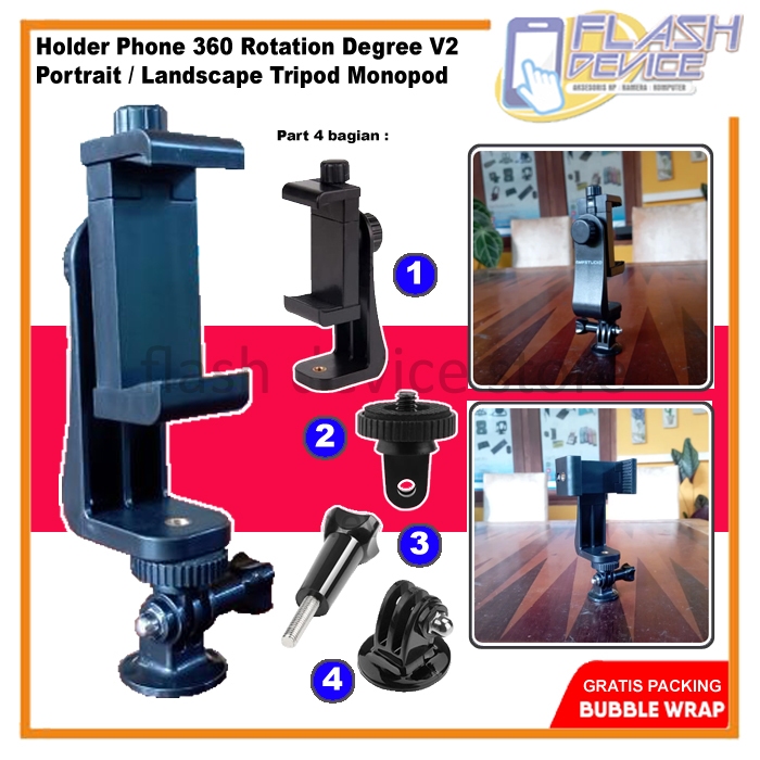 Jual Holder Phone 360 Rotation Degree V2 Portrait & Landscape for ...