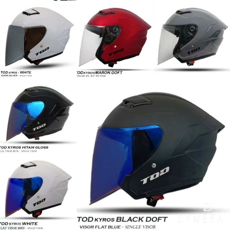 Jual HELM TTC Kairoz Tod Half Face Paket Ganteng Spoiler Free Paking