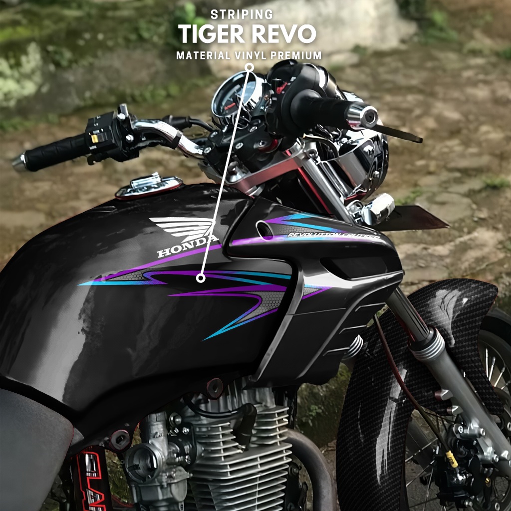 Jual striping tiger revo gold merah 2013 custom variasi hitam putih