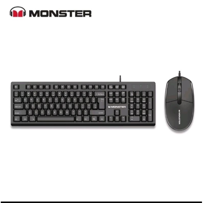 Jual Monster KM 01 Office Wired Keyboard Mouse Set Laptop Komputer ...