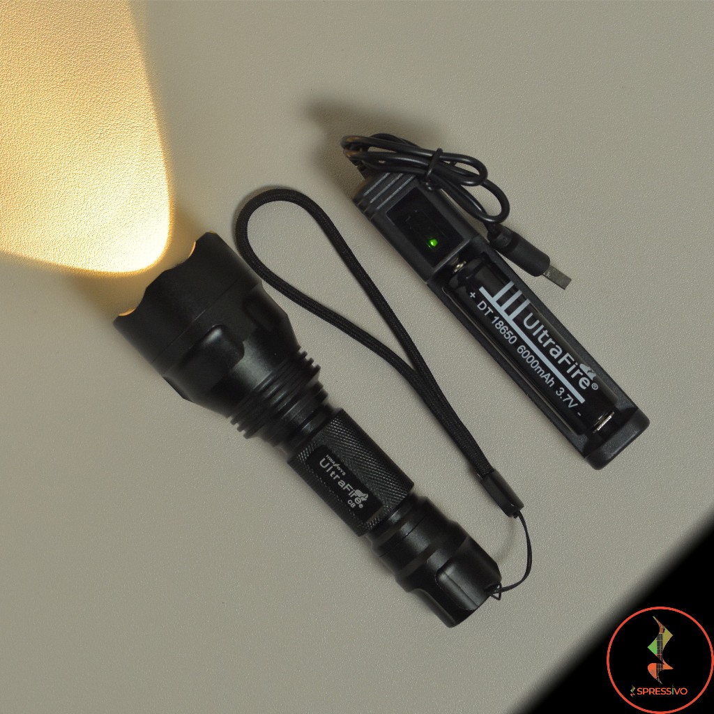 Jual Senter Compact LED police Q5 swat C8 sinar kuning 18650 | Shopee ...