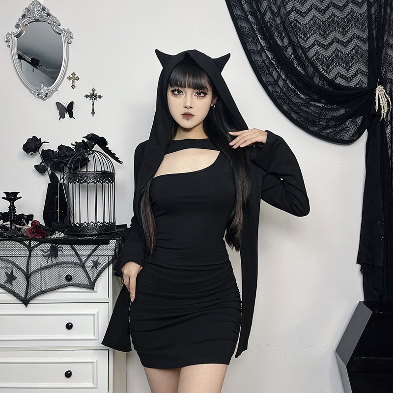 Mahoneko Cat Ears Hoodie Sweater Dress SD00371