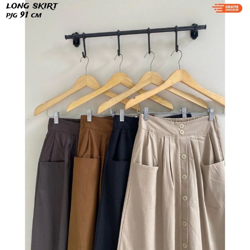 Jual TCB - Rok panjang premium long skirt rok korea style elegan tebal ...