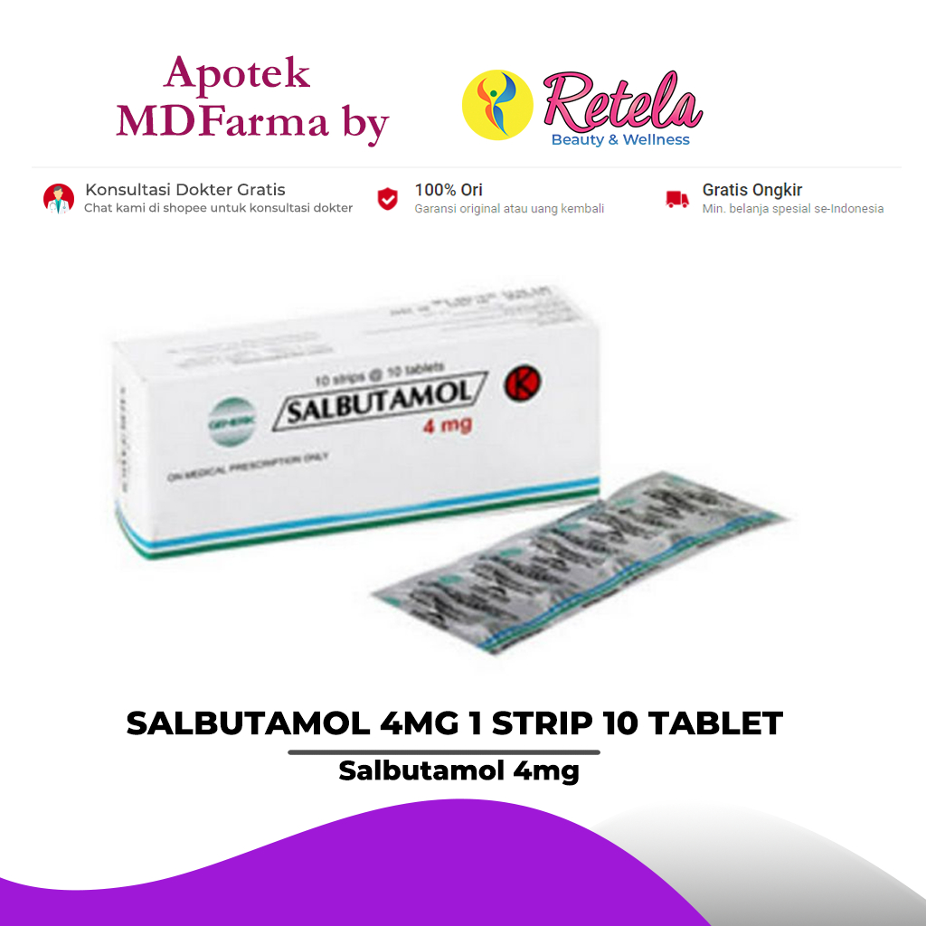 Jual Salbutamol Mg Strip Tablet Gen Kf Shopee Indonesia