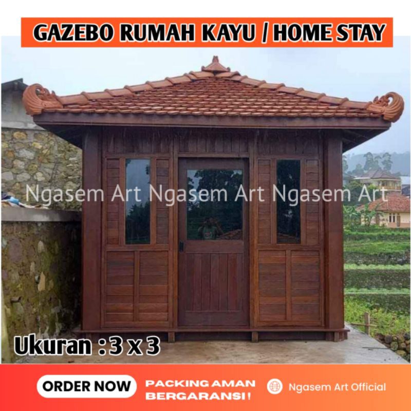 Jual GAZEBO RUMAH KAYU HOME STAY VILLA PENGINAPAN | Shopee Indonesia
