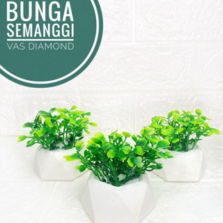 Jual Bunga Hias Vas Diamond Semanggi Artificial Pot Tanaman Hias Mini Pot Bunga Hias