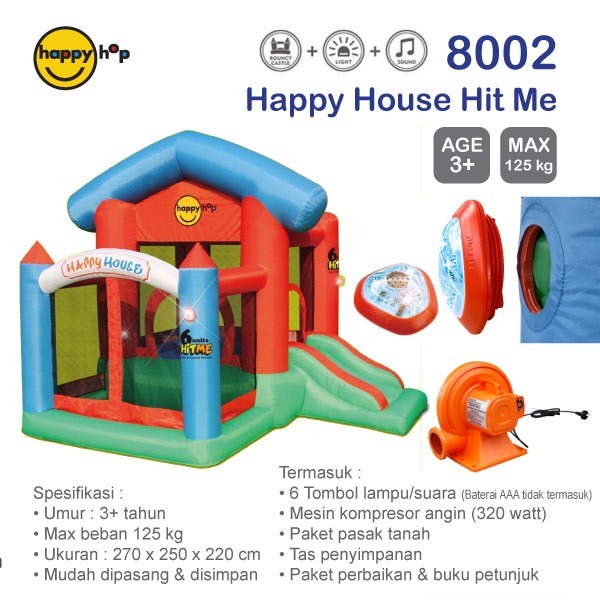 Jual Istana Balon Happy House Hit Me Perosotan Inflatable Mainan