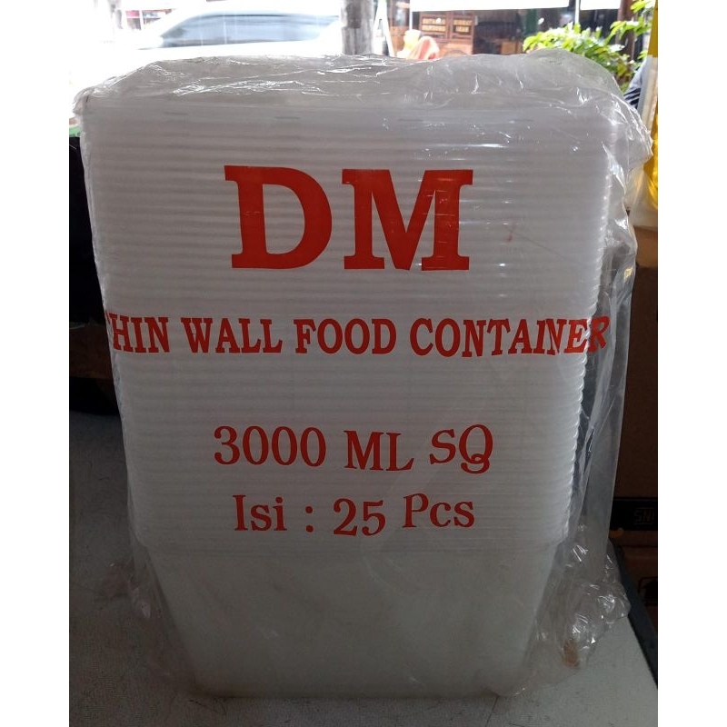 Jual Thinwall 3000ml Dm Thin Wall Food Container 25pc Kotak Makan