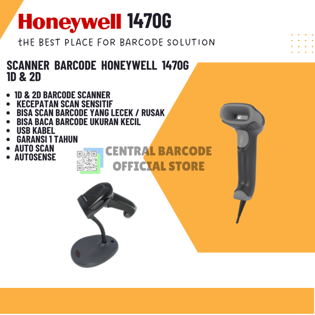 Jual SCANNER BARCODE HONEYWELL 1470G 2DIMENSI E-FAKTUR | GARANSI RESMI ...
