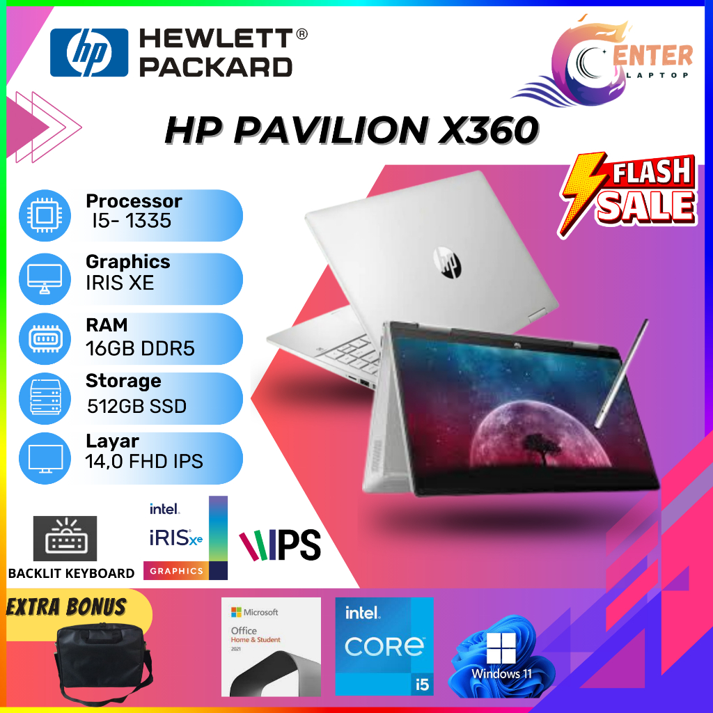 Jual Laptop Hp Pavilion X360 14 Touch I5 1335 16gb 512gb W11ohs 140fhd Ips Shopee Indonesia 2244