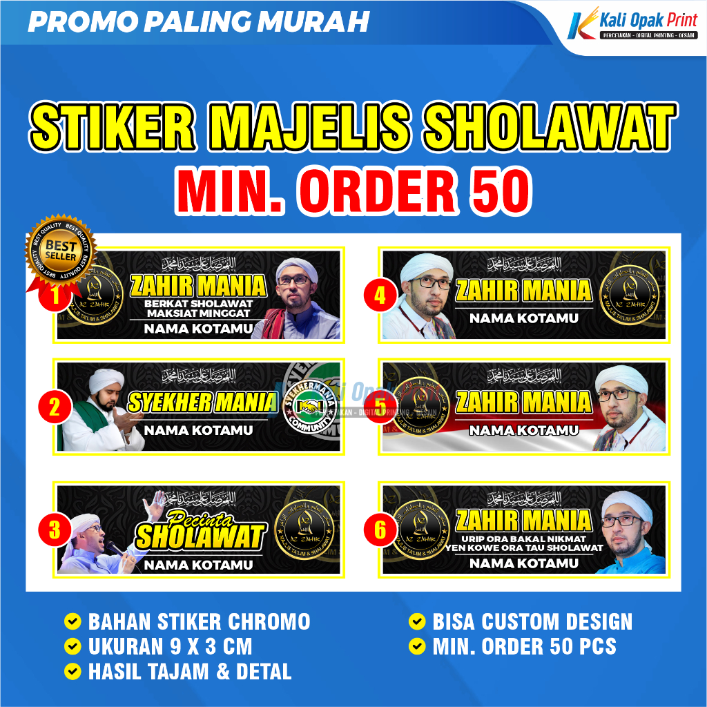 Jual STIKER AZ ZAHIR MIN. ORDER 50PCS | ZAHIR MANIA | MAJELIS SHOLAWAT ...