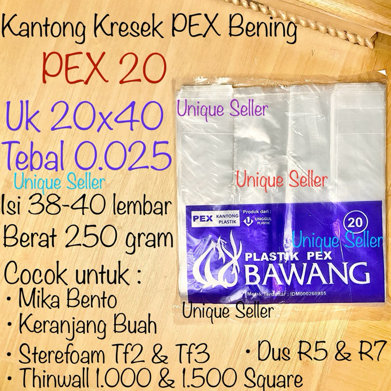 Jual Kresek Bening Pe Pex Uk 10 15 20 25 30 35 Bawang Kantong Plastik