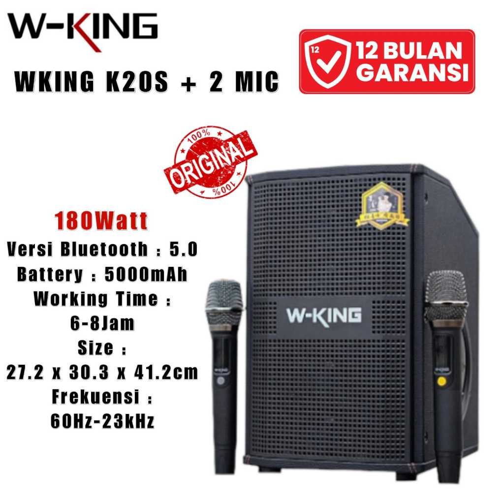 Jual WKING k20S Speaker Bluetooth Karaoke 2 Mic TWS Karaoke Portable