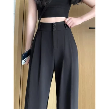 Korean Import Krem Fashion Loose Highwaist Wanita Kulot